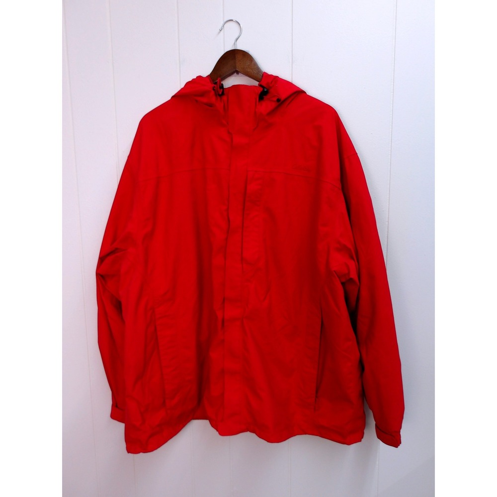 Cabela's Mens 2XL Red Outdoor Rain Windbreaker Jacket / #9090